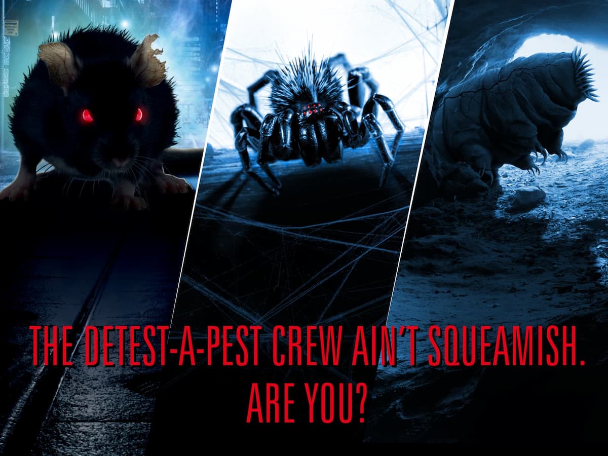 Collage of the various monstrous pests that the Detest-A-Pest crew battle.