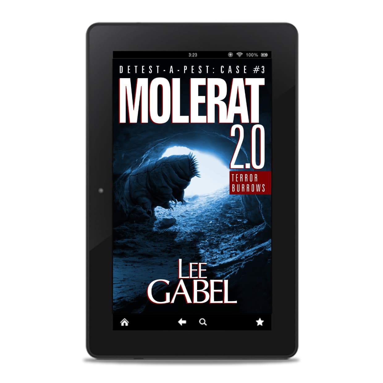 E-book cover of Molerat 2.0 displayed on an e-reader.