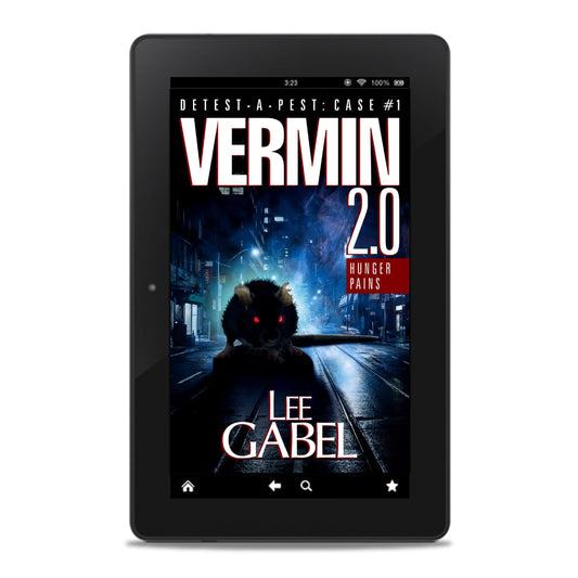 E-book cover of Vermin 2.0 displayed on an e-reader.